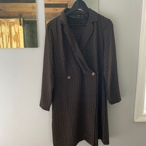 Mango wrap dress. US8. Black/ gold chain print.